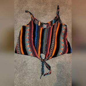 Striped Knot Hem Cami Top